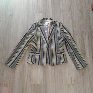 EUC Besti Belli Green Yellow Blue Corduroy Jacket Blazer Small